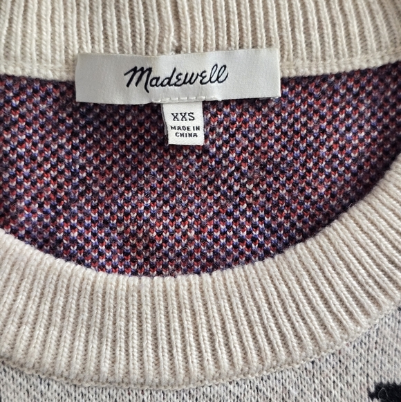 Madewell Cream Sweater with Red and Blue Cherry Design - Picture 5 of 6